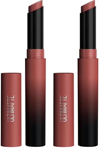 MAYBELLINE Color Sensational Ultimatte Matte Lipstick, Non-Drying, Intense Color Pigment, More Mocha, Mid-Tone Mauve, 1 Count (Pack of 2)