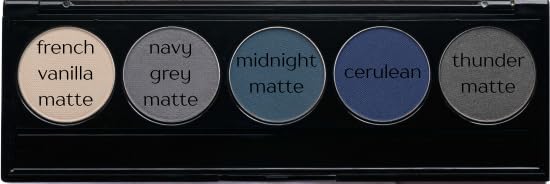 Matte Cool Tone Blue & Silver Vegan Eyeshadow Palette; Talc, Paraben & Cruelty Free