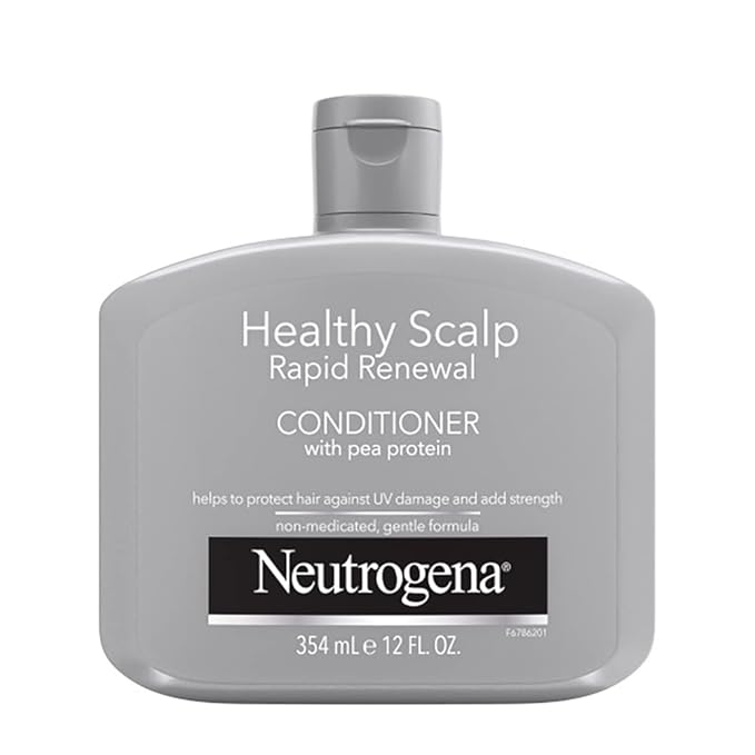 Neutrogena Healthy Scalp Rapid Renewal Conditioner with Pea Protein & UV Damage Protecting for Strong Healthy-Looking Hair, White, Unscented, 12 Fl Oz