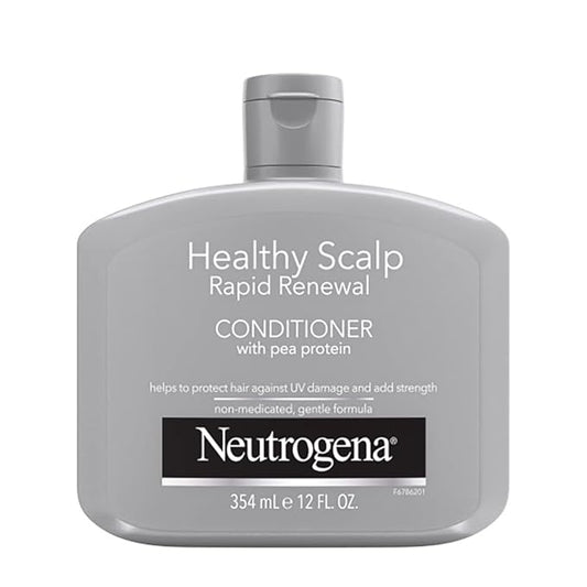 Neutrogena Healthy Scalp Rapid Renewal Conditioner with Pea Protein & UV Damage Protecting for Strong Healthy-Looking Hair, White, Unscented, 12 Fl Oz
