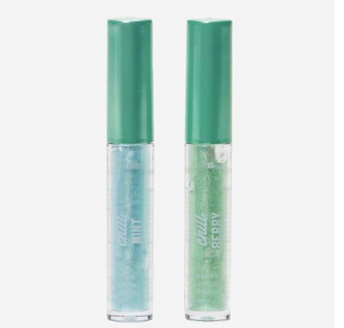 Lip Gloss Duo Mini, Set of 2, Mint & Berry, Green/Blue