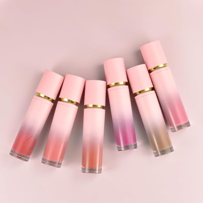 5 Pcs Gradient Pink Lip Gloss Tubes 8ml Empty Refillable Plastic Lip Gloss Containers with Wand Applicators for DIY Lip Gloss Lipstick