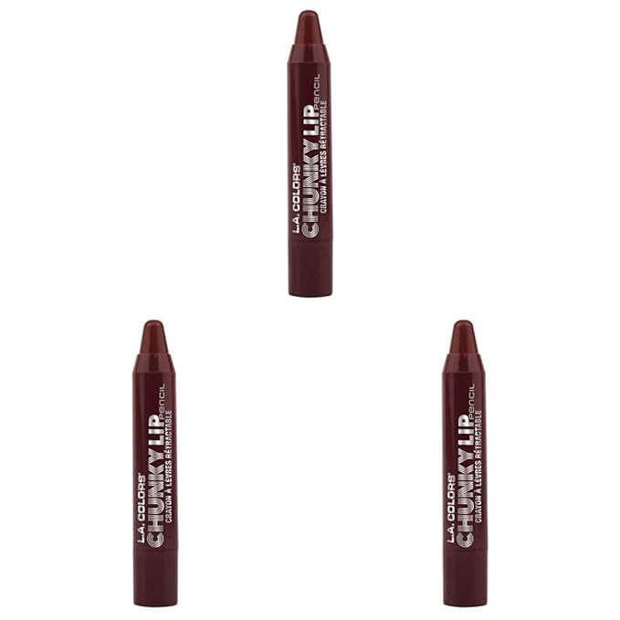 L.A. COLORS Chunky Lip Pencil, Plum, 0.09 Ounce (Pack of 3)