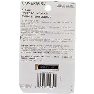 CoverGirl Clean Liquid Foundation, 120 Creamy Natural, 1 1 Ounce