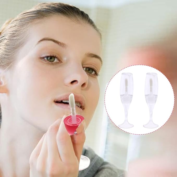 FZBNSRKO 10 Pcs Lip Gloss Tubes Mini Wineglass Shaped Empty Lip Mini Refillable Bottles Lip Gloss Tube Lip Balm Containers Glaze Container for Women Girls(8ml,Transparent)