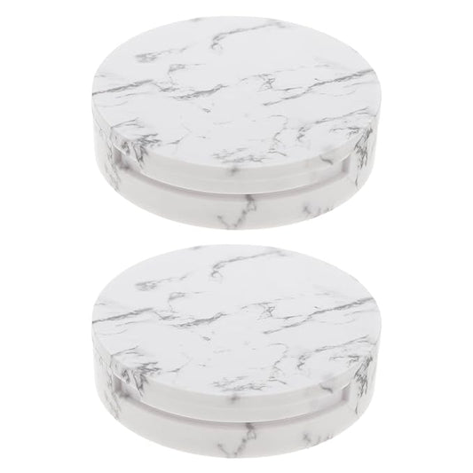 EXCEART Makeup Powder Container Pressed Powder Box 2Pcs