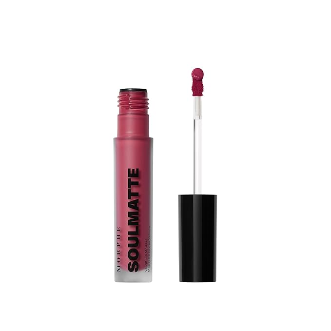 Morphe Soulmatte Velvet Lip Mousse Matte Lipstick - Air-Whipped, Soft Matte Lip Makeup with Vitamin E to Hydrate, Soften and Smooth Lips - Bella (0.128 Oz)