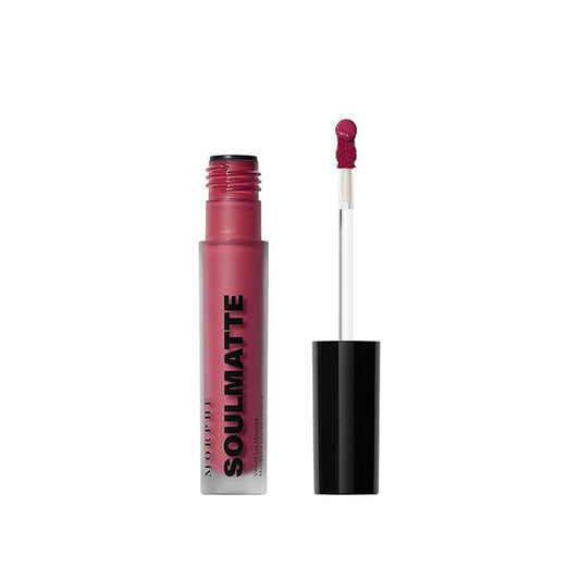Morphe Soulmatte Velvet Lip Mousse Matte Lipstick - Air-Whipped, Soft Matte Lip Makeup with Vitamin E to Hydrate, Soften and Smooth Lips - Bella (0.128 Oz)
