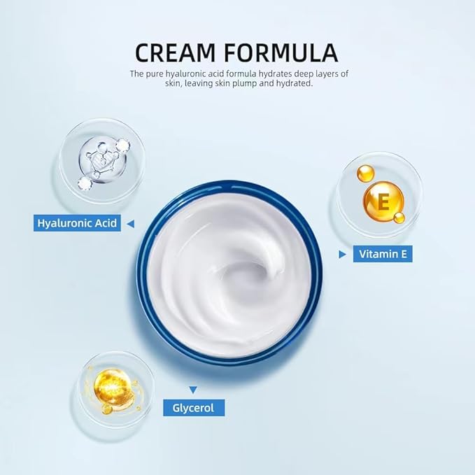 Hydro Boost Hyaluronic Acid Moisturizing Cream, Oil-Free, Suitable for Facial Moisturizers on Dry Skin , Long Iasting Hydro Boost Moisturizing Cream-1.76Oz (white)