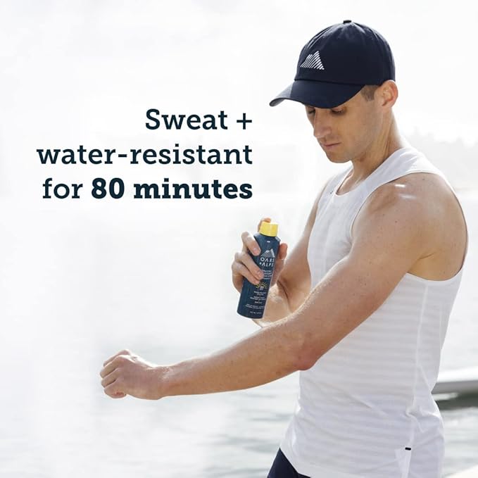 Oars + Alps Sunscreen Spray for Face & Body, SPF 50 Spray Sunscreen Infused with Vitamin C & Antioxidants, No White Residue, Water & Sweat Resistant, All Skin Types, Lightweight, Hydrating, 6oz, 1pk