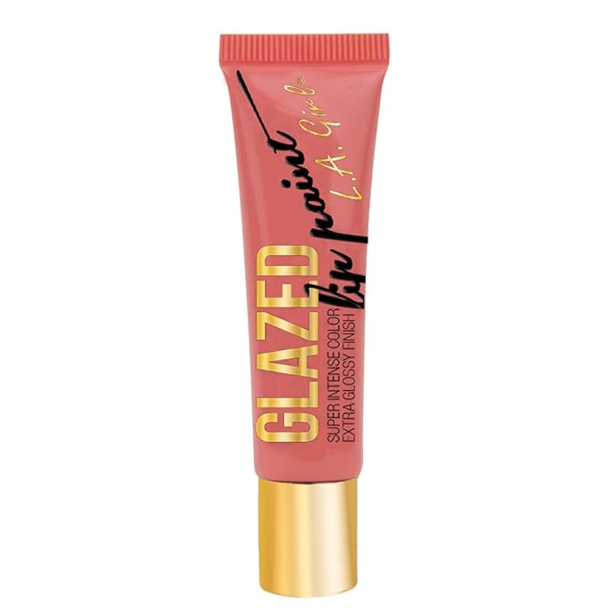 L.A. Girl Glazed Lip Paint, Peony, 0.4 Ounce Girl
