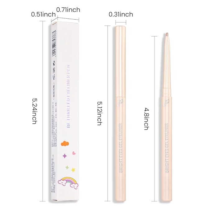 Kaely 1.5mm Skinny Gel Eyeliner Pencil,Shimmer Cat Eye Liner Makeup Pen,Cream Smooth Eyeliner Crayon,delineador de ojos contra el agua,Waterproof Long Lasting 16 Hour Wear,Vegan & Cruelty Free,06