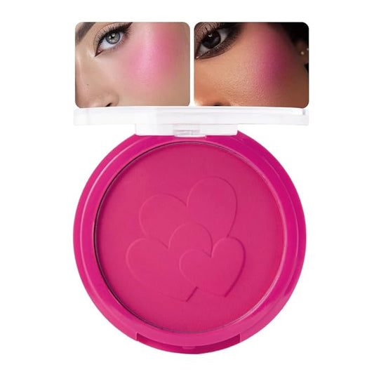 Single Rose Pink Matte Blush for Cheeks Face Blushes Makeup Palette, Rose Bean Monochrome Cream Blushes Palette Makeup for Older Women, Natural Pigmented Paleta de rosa oscuro monocromática 02