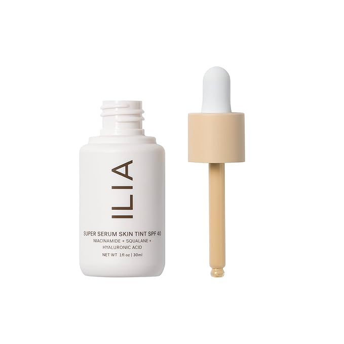 ILIA - Super Serum Skin Tint SPF 40 | Non-Comedogenic, Vegan, Lightweight to Help Against Blue Light, + Pollution while Hydrating, Smoothing, + Refining (Sombrio ST2.5, 1 fl oz | 30 ml)