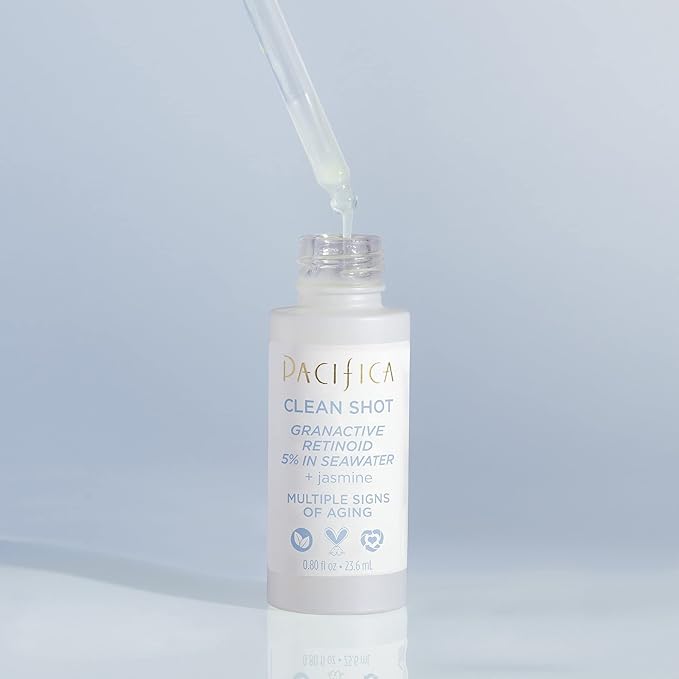 Face Serum by Pacifica - Clean Shot Granactive Retinoid 5% Solution – Anti-Aging Facial Serum with Advanced Retinoid Complex for Fine Lines & Smoother Texture, Vegan & Cruelty-Free, 0.8 Oz
