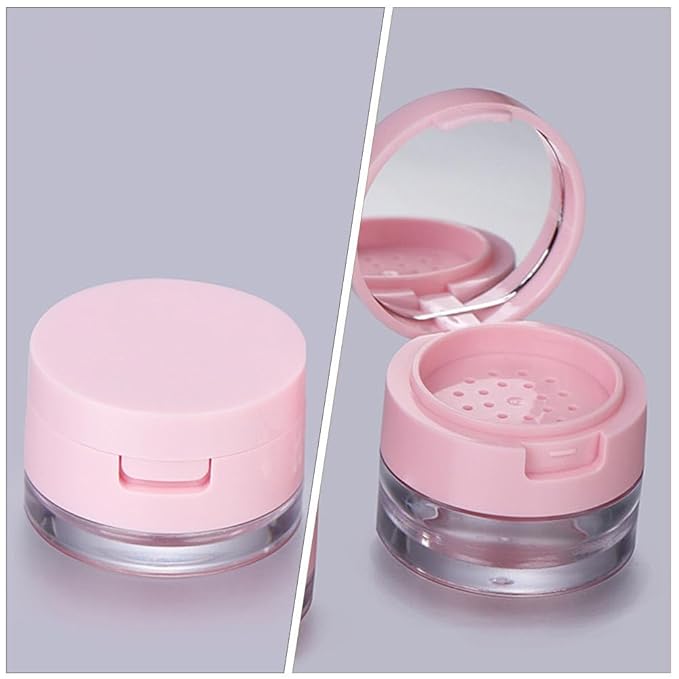 minkissy 2 Sets Powder Box Mini Containers Loose Powder Abs 3g