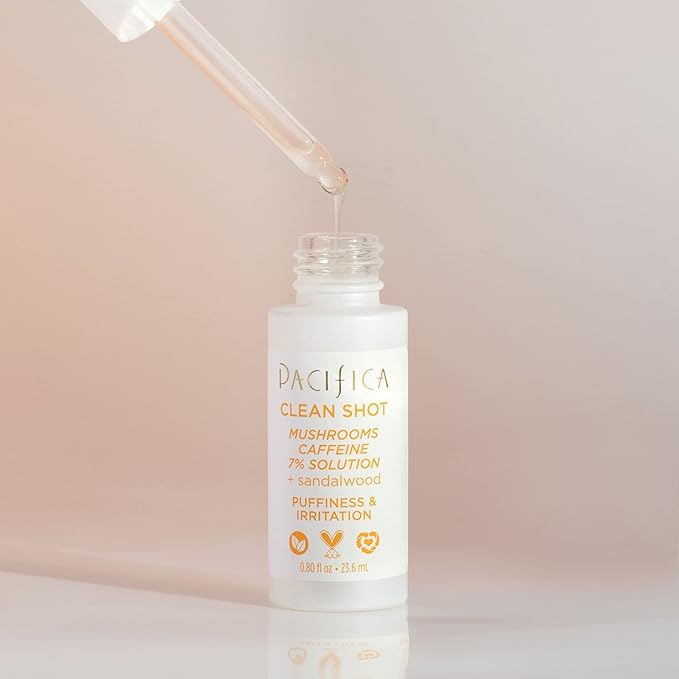 Face Serum by Pacifica - Clean Shot Hyaluronic Acid 5% Solution with Rose, Jasmine & Peony – Hydrating Facial Serum for All Skin Types, Vegan & Cruelty-Free, 0.8 oz