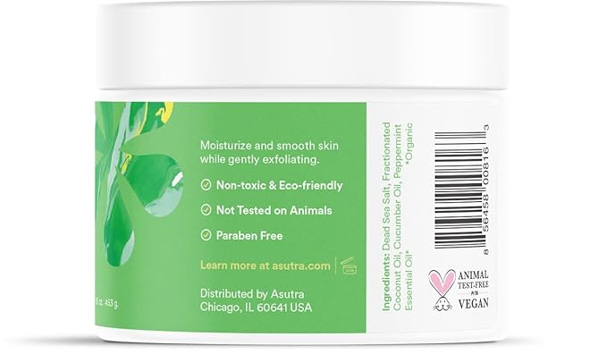 ASUTRA Dead Sea Salts Essential Oil Body Scrub Favorite Scents Bundle – 3, Full-Size 16 oz Body Scrubs – Vitamin C, Revitalizing Coconut, Cooling Cucumber – Ultra Hydrating, Gentle, and Moisturizing