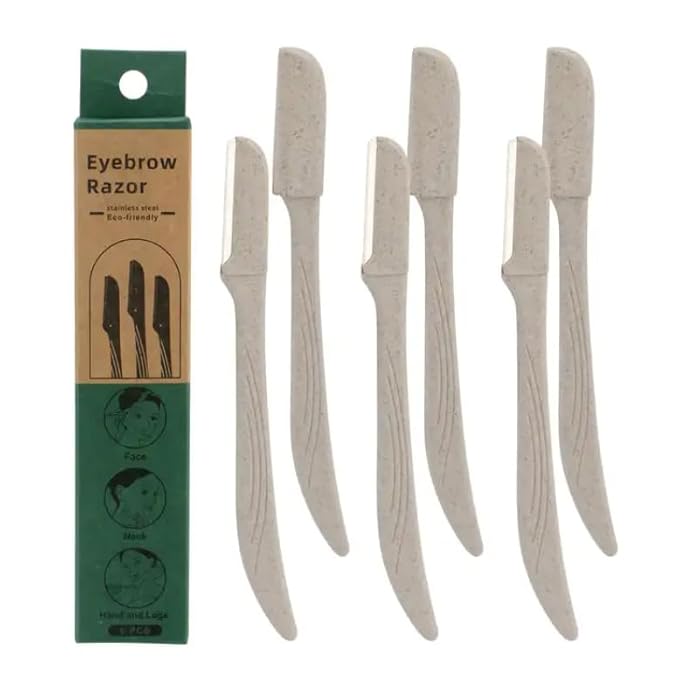 Micro Grooved Derma Blades Facial Razor, Wheat Straw Facial Razor for Women and Men, Eyebrow Razor, Bikini Razor, Hair Trimmer, Facial Hair Remover