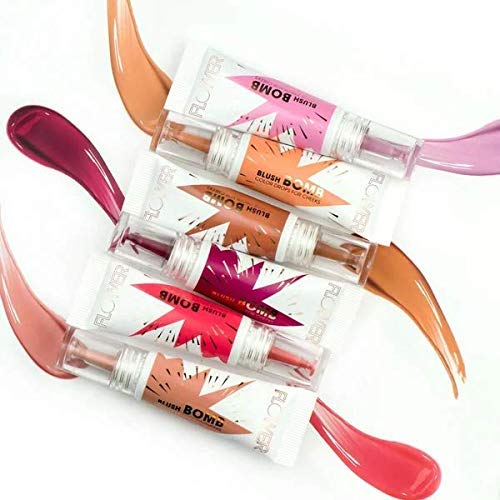 FLOWER Beauty By Drew Barrymore Liquid Blush Makeup Bomb Color Drops -Silky Lightweight Formula + Gel Cream Blush for Cheeks - Radiant + Glossy Finish - Buildable + Lightweight Formula - Cruelty-Free + Vegan (Cinnamon)