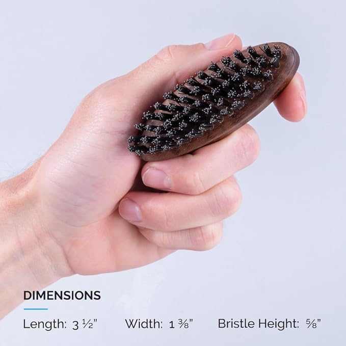 ZEUS Pocket Beard & Mustache Brush for Men, Travel Size Beard Brush, Soft Boar Bristles (Made in Germany) N92