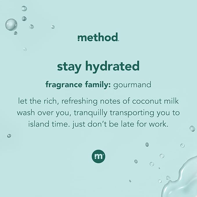 Method Body Wash, Stay Hydrated, Paraben and Phthalate Free, 18 oz (Pack of 6)