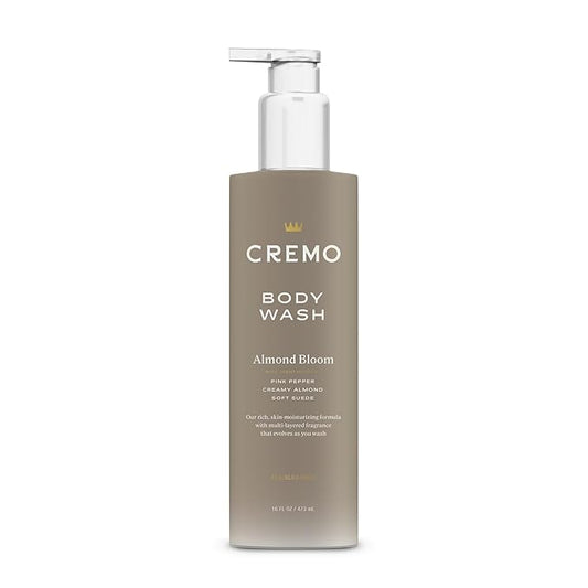 Cremo Skin Moisturizing Almond Bloom Women's Body Wash, Notes of Spicy Pink Pepper, Creamy Almond, and Soft Suede, 16 Fl Oz