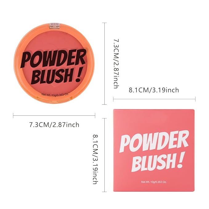 Single Coral Orange Matte Blush for Cheeks Face Blushes Makeup Palette, Rose Bean Monochrome Cream Blushes Palette Makeup for Older Women, Natural Pigmented Paleta de coral anaranjado monocromática 04