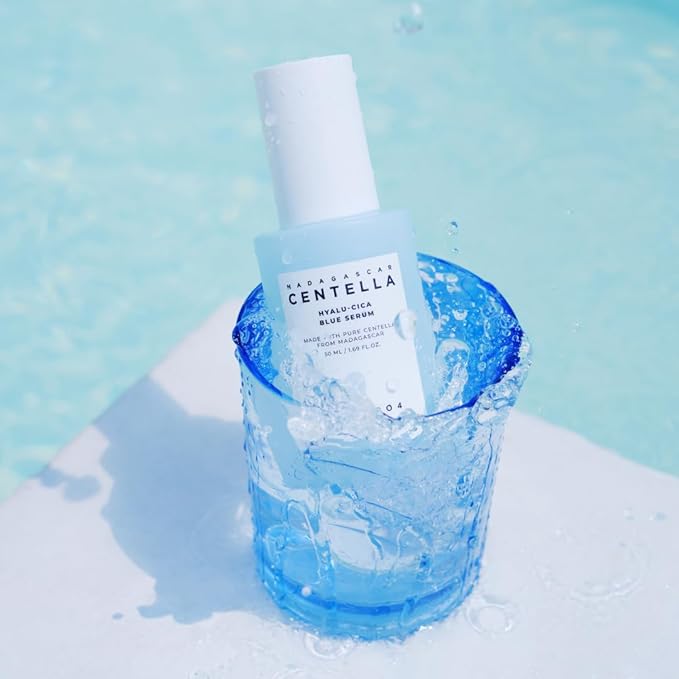 SKIN1004 Hyalu-CICA Blue Serum 1.69 fl.oz, 50ml, 5 Layer Hyaluronic Acid Cica Niacinamide, Hydrating and Refreshing Multi-Care Solutions