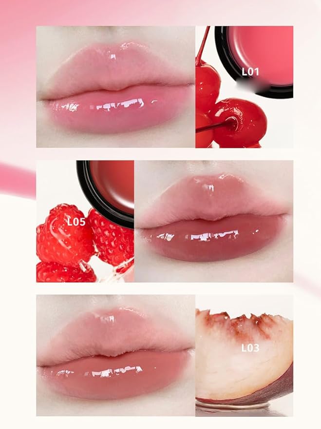 1 PC Macaron Canned Lip Essence High Glossy Lip Jelly, Mirror Effect Lip Glaze Mirror Effect Lip Balm, Moisturizing & Plump Lip Gloss (L03, 6g)