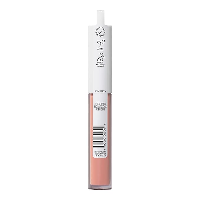 e.l.f. Lip Lacquer, Nourishing, Non-Sticky Ultra-Shine Lip Gloss With Sheer Color, Infused With Vitamins A & E, Vegan & Cruelty-Free, Whisper Pink