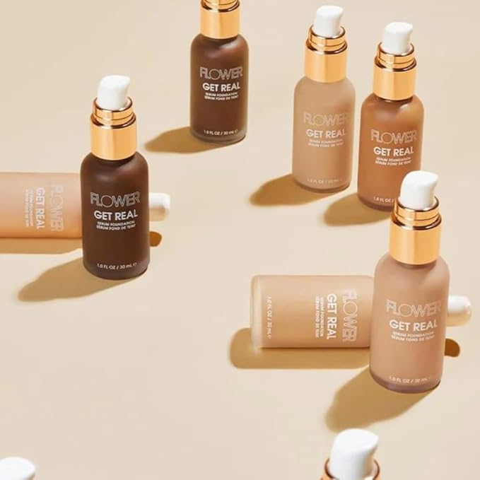 FLOWER Beauty Get Real Serum Foundation, Chocolate, . of 1) 1.0 oz