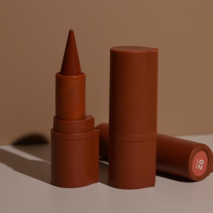 Erinde 2-in-1 Lip Liner and Lipstick Lip Combo Set, Matte Nude Dark Brown Red Lip Liner Creamy Lip Pencil Crayon, High Pigmented Long lasting Lipstick Makeup, 03# Caramel Brulee