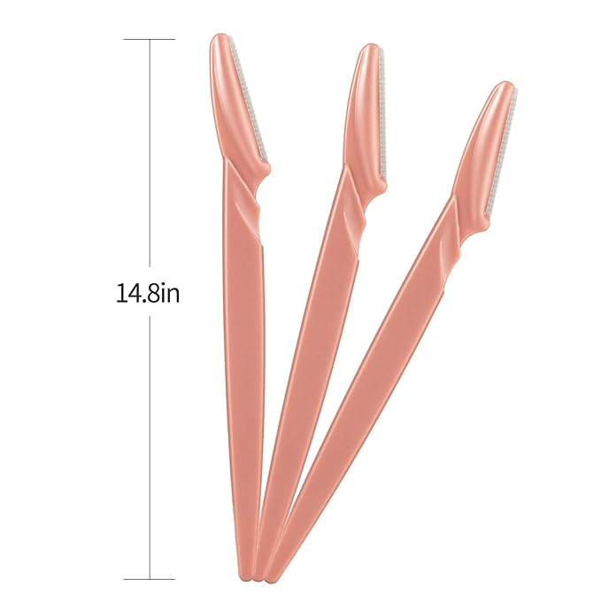 40pcs Eyebrow Razor for Women, Face Shaver Kit Dermaplaning Tool for Peach Fuzz Removal, Stainless Steel Blades with Protective Covers | Eyebrow Trimmer, Facial Hair Removal (Terracotta)