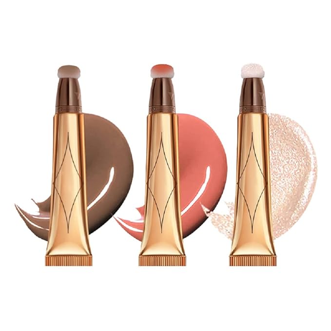 3 Color Contour Beauty Wand, Highlighter ,Blush,Face Concealer (01#Contour +02#Blush+04#Highlighter)