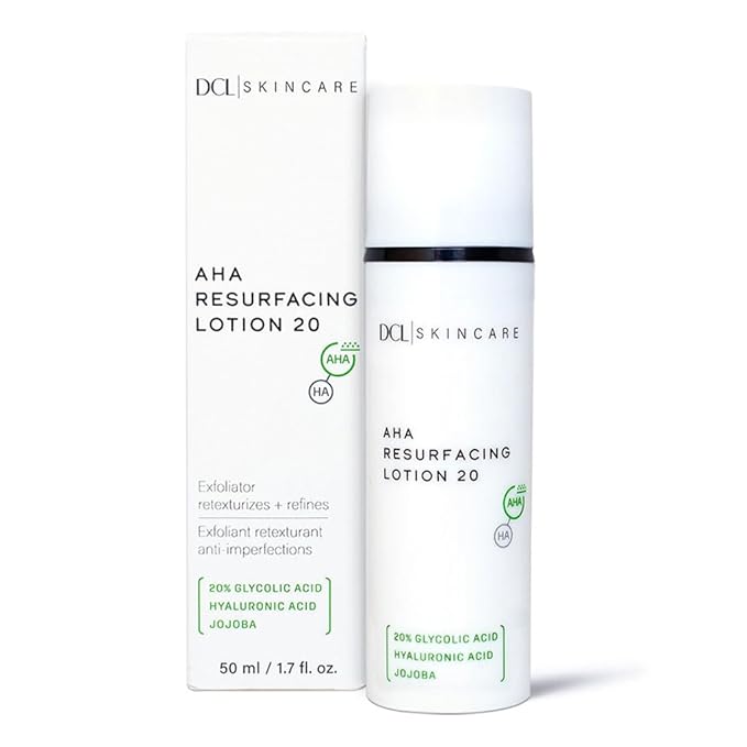 DCL Skincare AHA Resurfacing Lotion 20 with 20% Glycolic Acid, 1.7 Fl oz