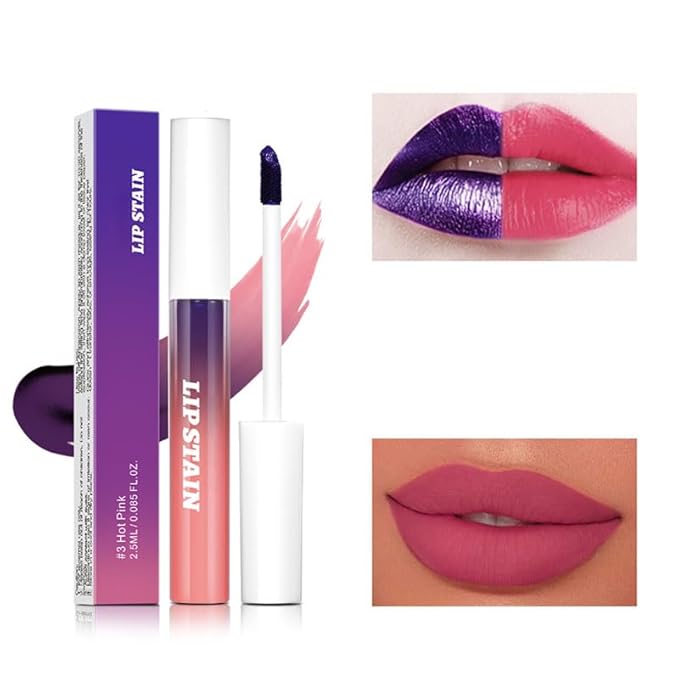 Peel Off Lip Liner Stain Set - 3 Colors Long-Lasting Peel Off Matte Lip Gloss,Matte Liquid Lipstick Nude Lip Gloss Waterproof Lip Stain Non-stick Cup Peel Off Lipstick Lip Makeup for Women