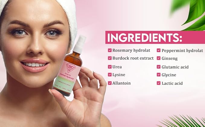 Organic Rosemary, Burdock Root, Ginseng & Mint Spray – Infused with Vitamins & Oregano – Revitalizing Herbal Tonic for Scalp, Skin & Body – Natural Plant-Based Wellness Mist