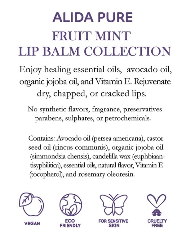 Fruit Mint Lip Balm Collection, Vegan Lips,