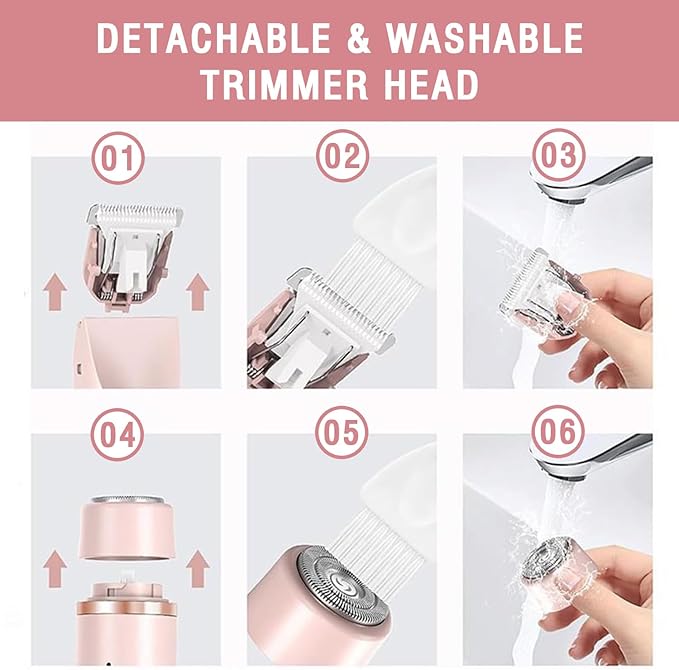 Dermave Bikini Shaver,Womens, Bikini Trimmer for Women, Glow Aura Electric Razor 2-in-1 Women's Body Shaver Dual Head Women's Trimmer for Leg Arm Body Grooming Tool (Purple)