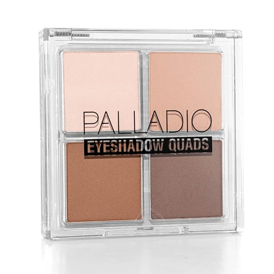 Palladio Eyeshadow Quads, Velvety Pigmented Blendable Matte, Metallic & Shimmer Finishes, Creamy Formula, Four Way Quad Eye Shadow Palette, Talc-Free (Classy)