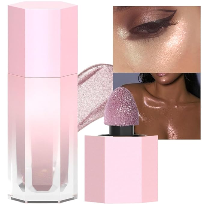 evpct Rose Gold Stardust Liquid Face Highlighter Makeup Palette Stick