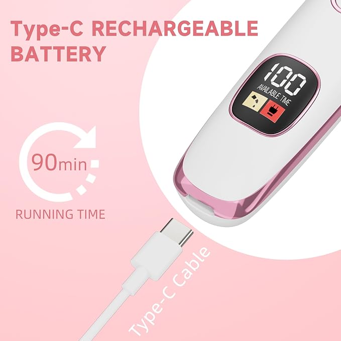 Bikini Trimmer for Women, 5 in 1 Electric Razors for Shaving, Waterproof Rechargeable Pubic Hair Trimmer with LED Display, Pink