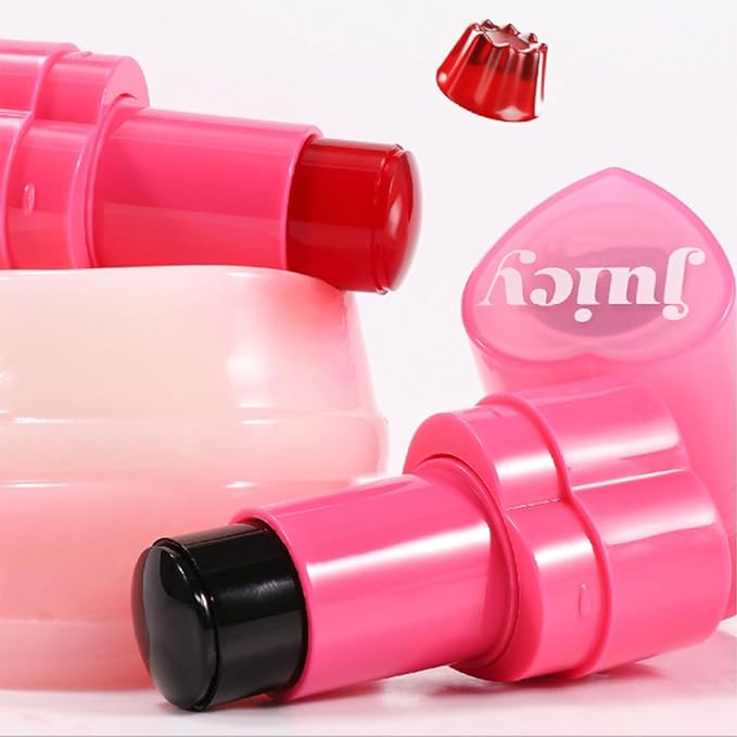 Water Jelly Tint Blush, 3-In-1 Multi-Use Blush Cream Blush Stick for Eyes, Cheeks & Lips, Hydrating & Bouncy Jelly Texture, Blends Perfect for Skin Portable Multipurpose Long Lasting Waterproof(01, s)