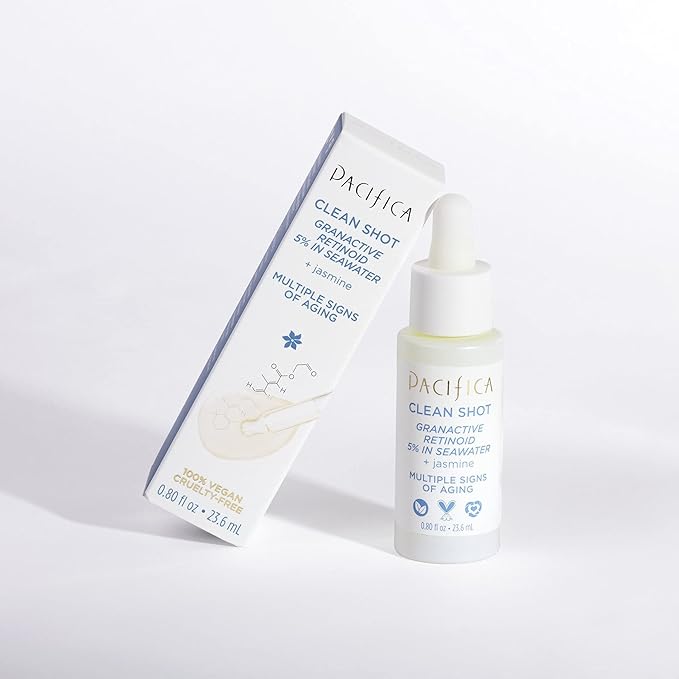 Face Serum by Pacifica - Clean Shot Granactive Retinoid 5% Solution – Anti-Aging Facial Serum with Advanced Retinoid Complex for Fine Lines & Smoother Texture, Vegan & Cruelty-Free, 0.8 Oz