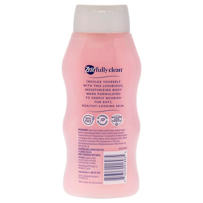Zest Body Wash - Enriched with Almond Oil - Invigorating Scent - Hydrating Body Soap - Ideal for All Skin Types - Lush Orchid and Almond Oil - 20 oz