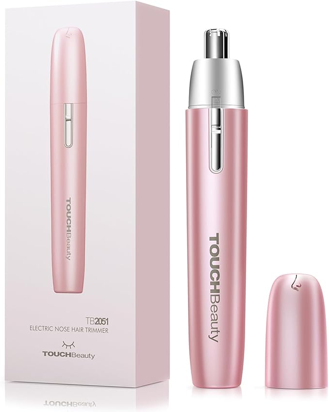 TOUCHBeauty Battery Powered Ear and Nose Hair Trimmer for Women, Portable Battery Powered Trimmer, Mini Painless Design for Sensitive Skin, Easy Clean & Travel Friendly