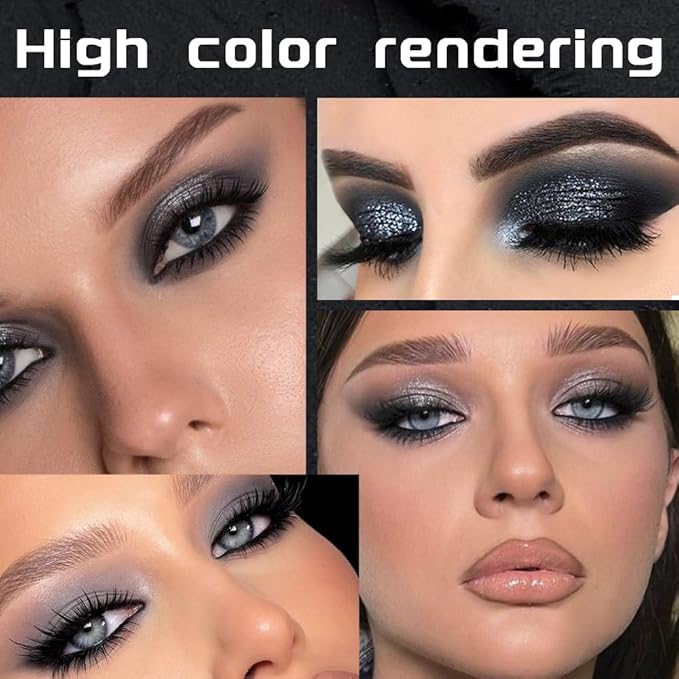 15 Colors Black Gray Silver Matte Shimmer Eyeshadow