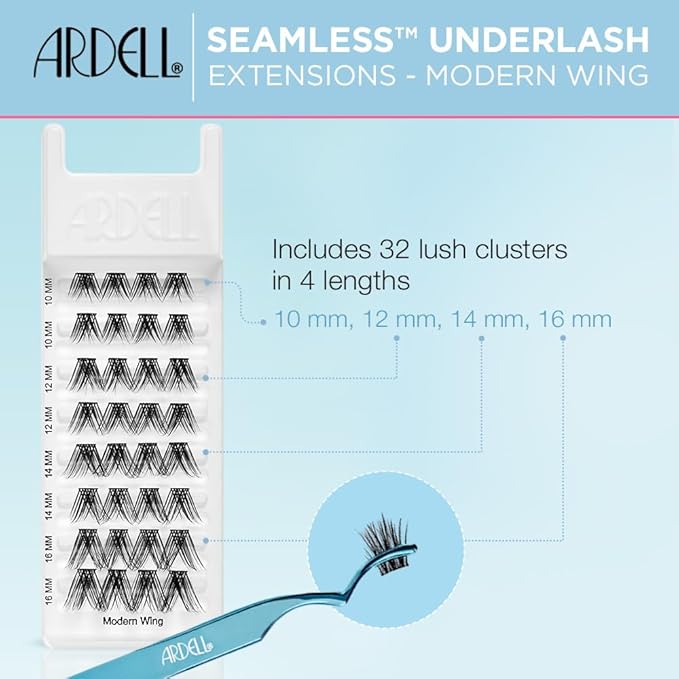 Ardell Seamless Underlash Extensions, DIY Lash Clusters, Eyelash Extension Kit, Modern Wing, Up To 5 Applications - 32 ct, 1-pack