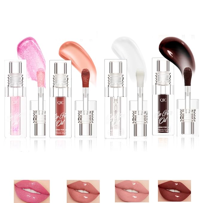Magic Color Changing Lip Oil, 2024 New Warm Change Moisturizing Lip Gloss Hydrating Lip Oil, New Upgraded Magic Big Brush Color Changing Lip Oil Long Lasting Nourishing (Rase 04#)